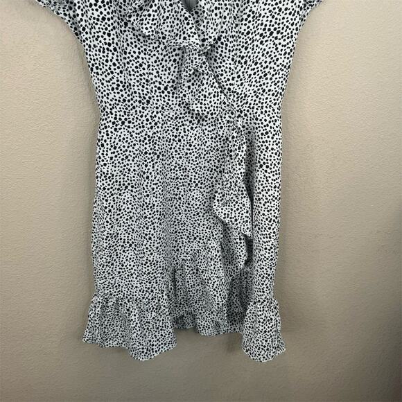 Princess Polly Ruffle Mini Dress Black White 0 Fairy Whimsy Romantic Punk - Picture 5 of 12